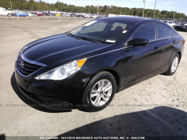 5NPEB4AC8CH446680 - 2012 HYUNDAI SONATA GLS BLACK photo 2