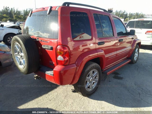 1J4GL58K33W557182 - 2003 JEEP LIBERTY LIMITED RED photo 4