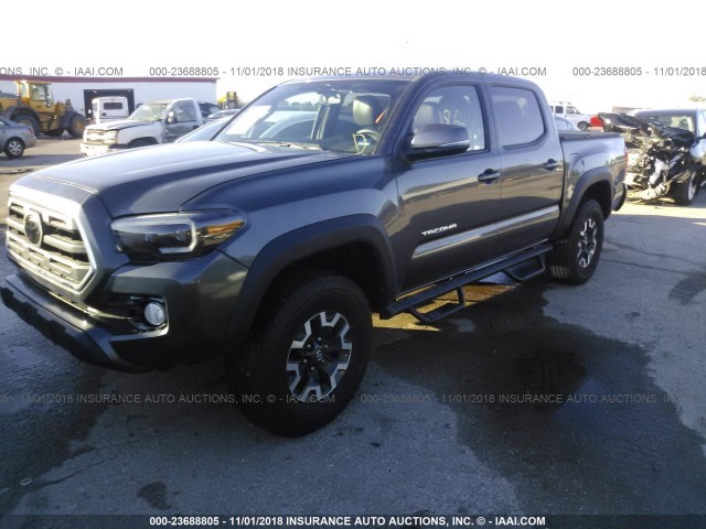5TFCZ5AN1GX041846 - 2016 TOYOTA TACOMA DBL CAB/SR/SR5/TRD SPT/OR GRAY photo 2