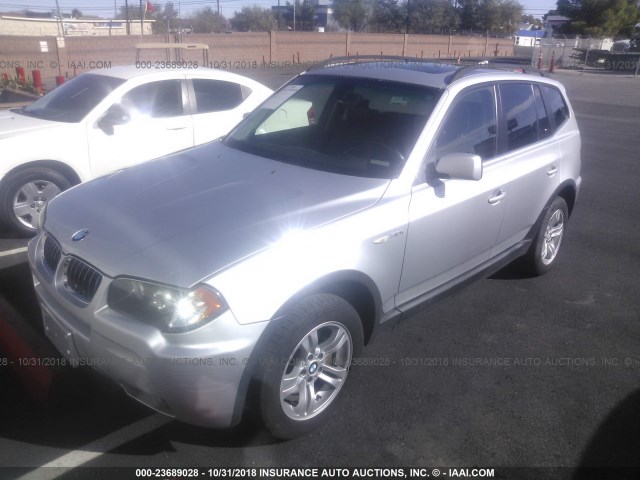 WBXPA93496WG90969 - 2006 BMW X3 SILVER photo 2