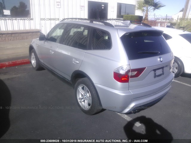 WBXPA93496WG90969 - 2006 BMW X3 SILVER photo 3