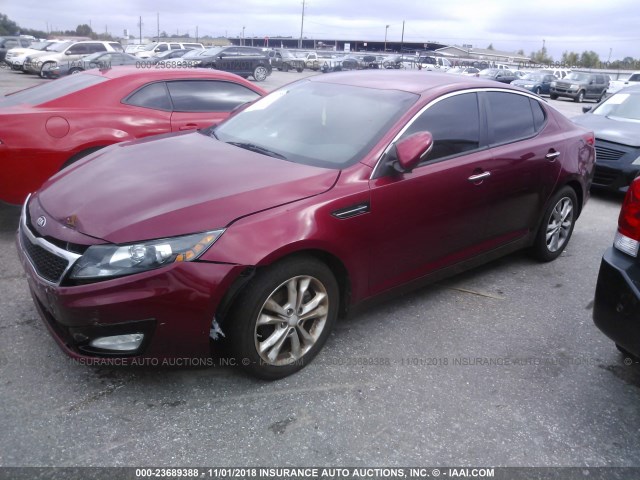 5XXGN4A78DG211146 - 2013 KIA OPTIMA EX BURGUNDY photo 2