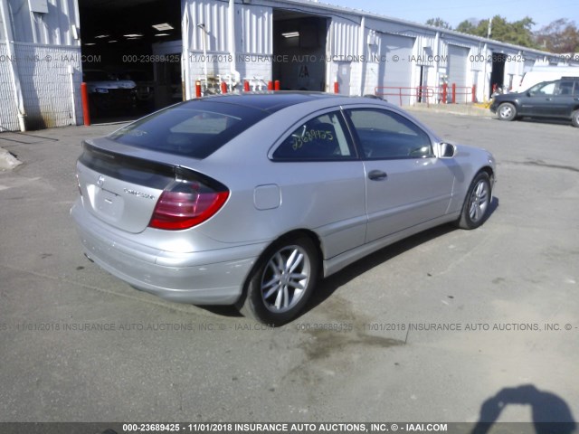 WDBRN40J83A395079 - 2003 MERCEDES-BENZ C 230K SPORT COUPE SILVER photo 4