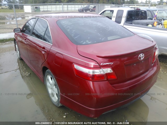 4T1BE46K09U279199 - 2009 TOYOTA CAMRY SE/LE/XLE RED photo 3