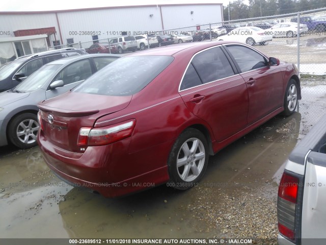 4T1BE46K09U279199 - 2009 TOYOTA CAMRY SE/LE/XLE RED photo 4