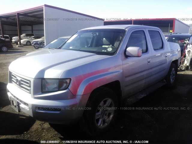 2HJYK16506H530880 - 2006 HONDA RIDGELINE RTL SILVER photo 2