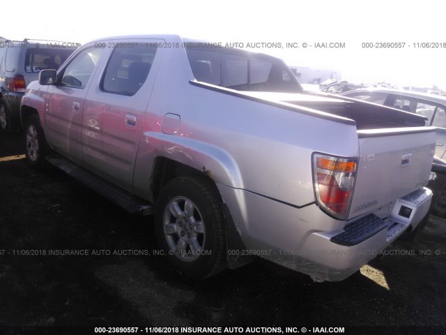 2HJYK16506H530880 - 2006 HONDA RIDGELINE RTL SILVER photo 3