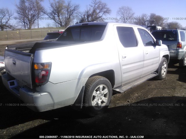 2HJYK16506H530880 - 2006 HONDA RIDGELINE RTL SILVER photo 4