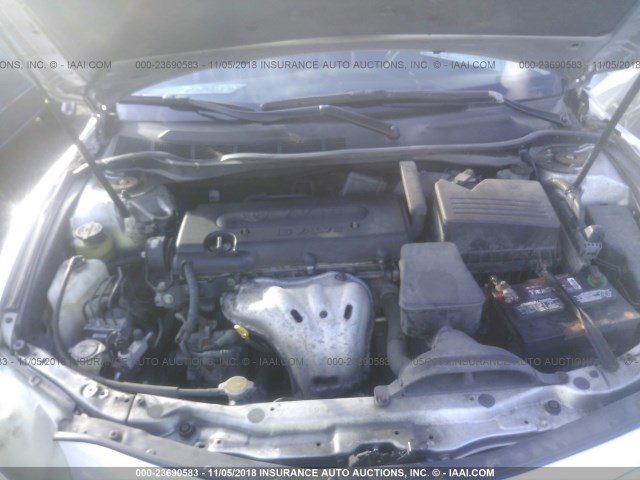 4T1BE46K08U247626 - 2008 TOYOTA CAMRY CE/LE/XLE/SE SILVER photo 10