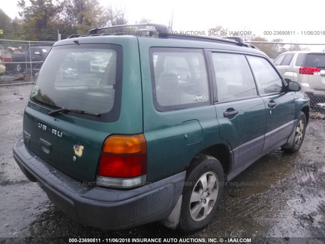 JF1SF6355WH701280 - 1998 SUBARU FORESTER L GREEN photo 4