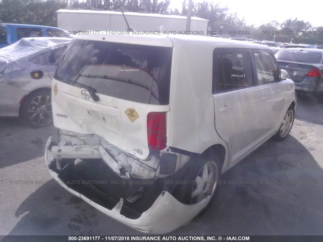 JTLKE50E181052833 - 2008 TOYOTA SCION XB თეთრი ფოტო 4