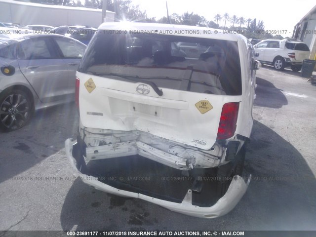 JTLKE50E181052833 - 2008 TOYOTA SCION XB თეთრი ფოტო 6