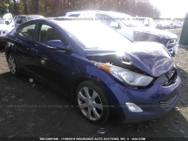 5NPDH4AE1CH128685 - 2012 HYUNDAI ELANTRA GLS/LIMITED BLUE photo 1