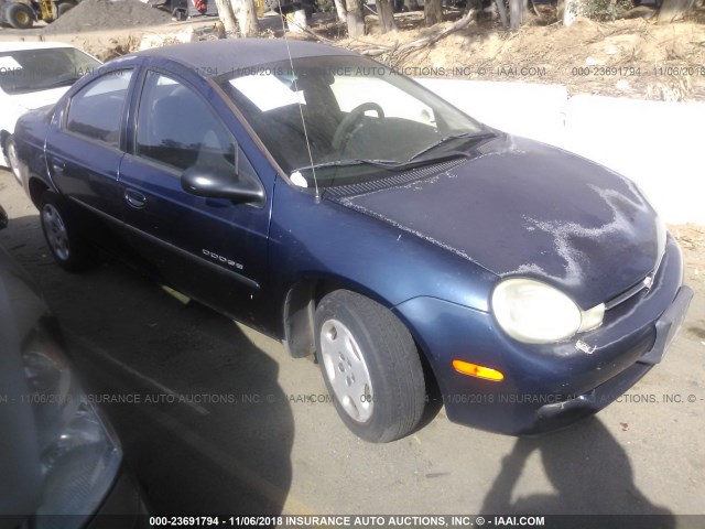 1B3ES46C51D182881 - 2001 DODGE NEON SE/ES BLUE photo 1