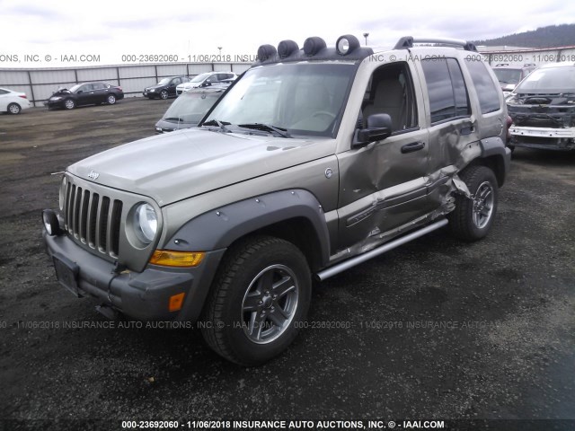 1J4GL38K35W709131 - 2005 JEEP LIBERTY RENEGADE GOLD photo 2