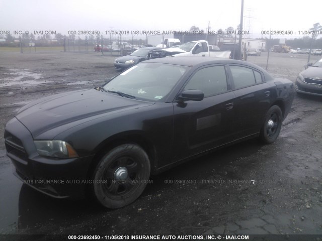 2B3CL1CG9BH556472 - 2011 DODGE CHARGER POLICE BLACK photo 2