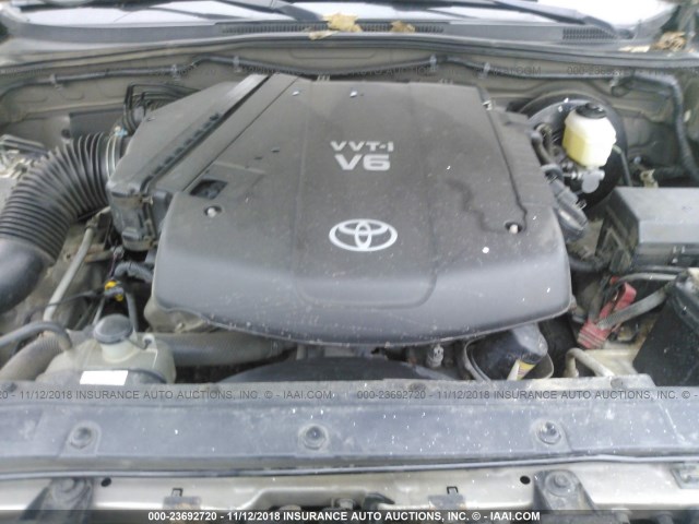 5TEUU42N25Z095920 - 2005 TOYOTA TACOMA ACCESS CAB ოქროსფერი ფოტო 10