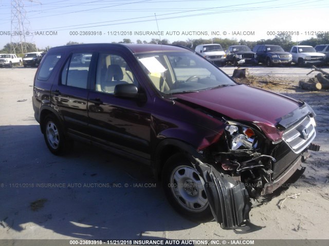 SHSRD68515U304146 - 2005 HONDA CR-V LX BURGUNDY photo 1