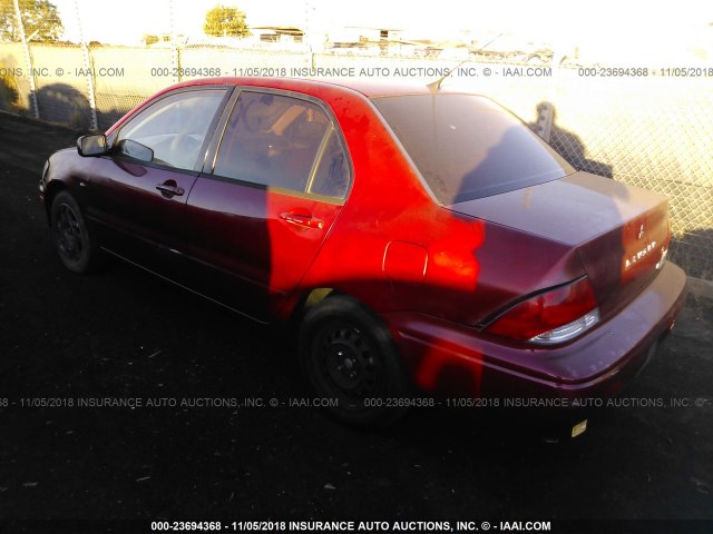 JA3AJ26E23U077965 - 2003 MITSUBISHI LANCER ES RED photo 3