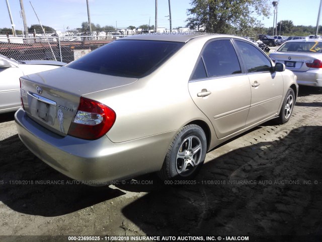 4T1BE32K32U028814 - 2002 TOYOTA CAMRY LE/XLE/SE GOLD photo 4