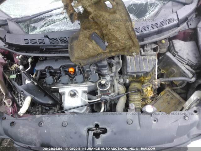 1HGFA16958L099283 - 2008 HONDA CIVIC EXL მუქწითელი ფოტო 10