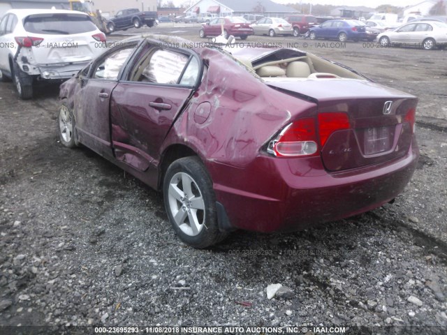 1HGFA16958L099283 - 2008 HONDA CIVIC EXL მუქწითელი ფოტო 3