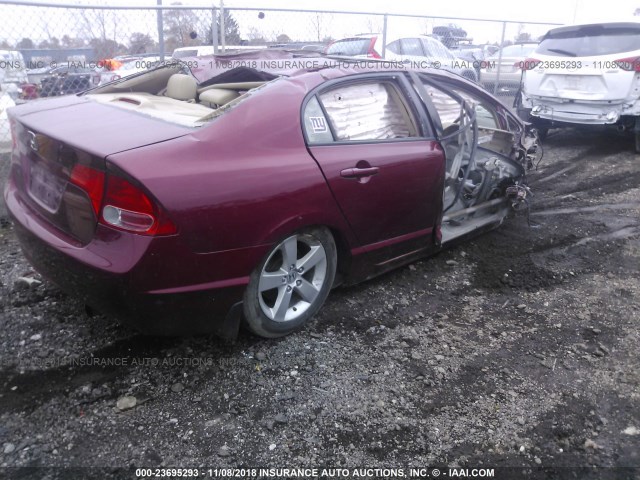 1HGFA16958L099283 - 2008 HONDA CIVIC EXL მუქწითელი ფოტო 4