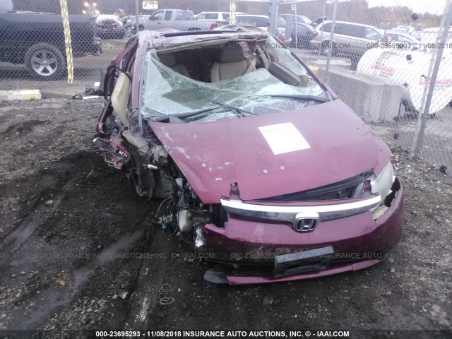 1HGFA16958L099283 - 2008 HONDA CIVIC EXL MAROON photo 6