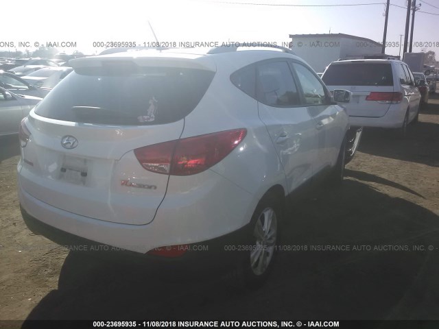 KM8JU3AC7DU574365 - 2013 HYUNDAI TUCSON GLS/LIMITED WHITE photo 4