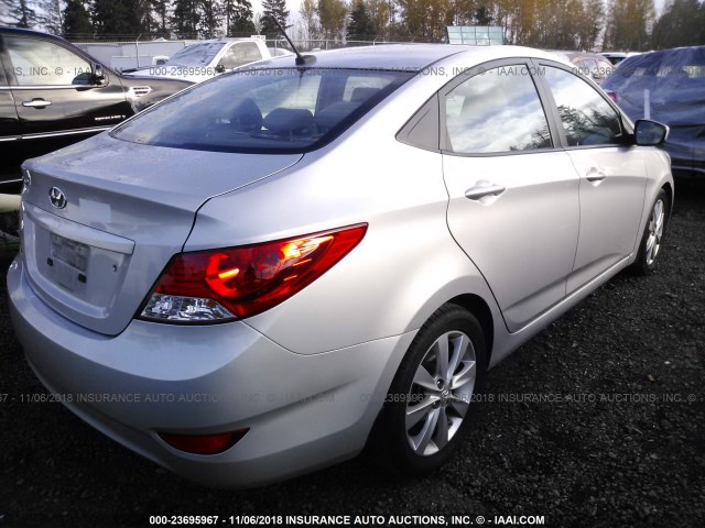 KMHCU4AE6DU444254 - 2013 HYUNDAI ACCENT GLS/SE SILVER photo 4