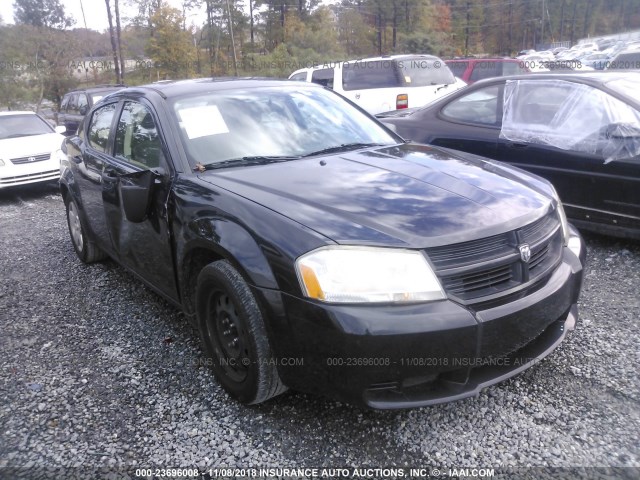 1B3LC46K48N115804 - 2008 DODGE AVENGER SE შავი ფოტო 1