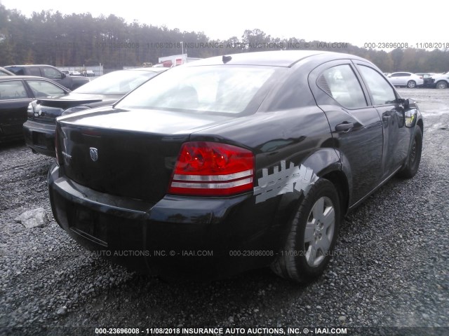 1B3LC46K48N115804 - 2008 DODGE AVENGER SE შავი ფოტო 4