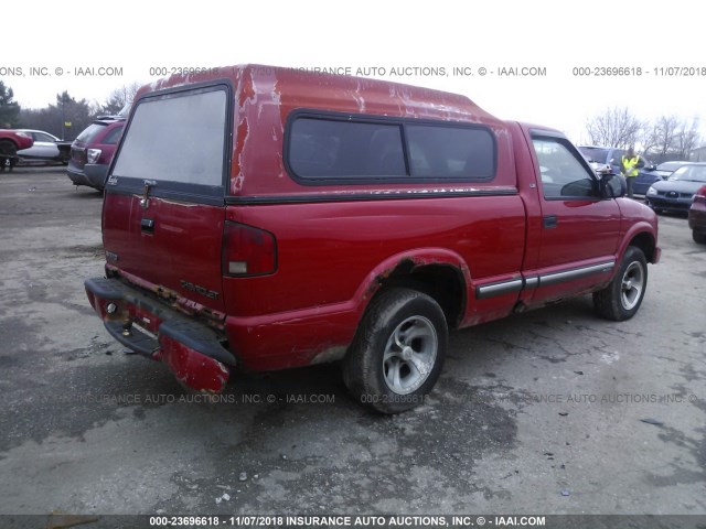 1GCCS145118195340 - 2001 CHEVROLET S TRUCK S10 RED photo 4