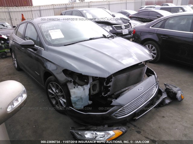 3FA6P0LU2HR237286 - 2017 FORD FUSION SE HYBRID GRAY photo 1