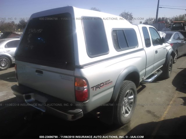 5TESN92NX4Z405974 - 2004 TOYOTA TACOMA XTRACAB PRERUNNER SILVER photo 4