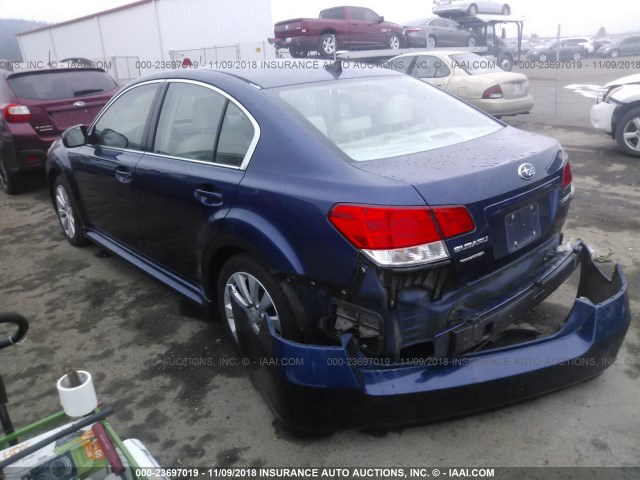 4S3BMCK64B3210375 - 2011 SUBARU LEGACY 2.5I LIMITED BLUE photo 3