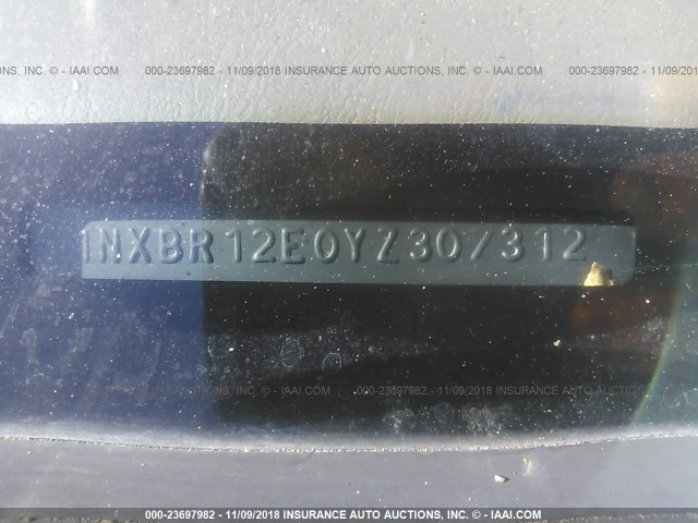 1NXBR12E0YZ307312 - 2000 TOYOTA COROLLA VE/CE/LE 棕色 照片 9