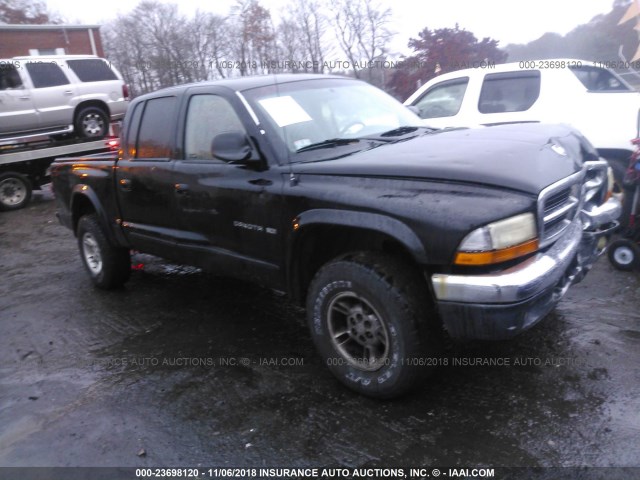 1B7GG2ANX1S142121 - 2001 DODGE DAKOTA QUAD BLACK photo 1