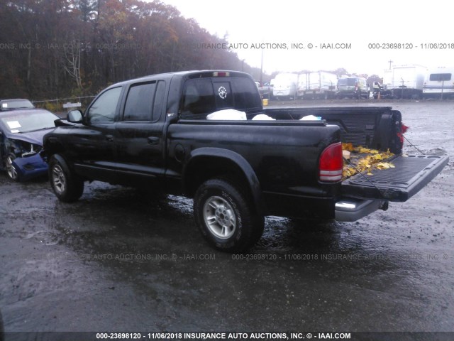 1B7GG2ANX1S142121 - 2001 DODGE DAKOTA QUAD BLACK photo 3