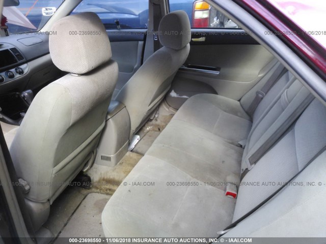 4T1BE32K02U009363 - 2002 TOYOTA CAMRY LE/XLE/SE RED photo 8