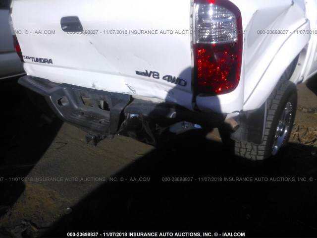 5TBDT44106S552955 - 2006 TOYOTA TUNDRA DOUBLE CAB SR5 WHITE photo 6