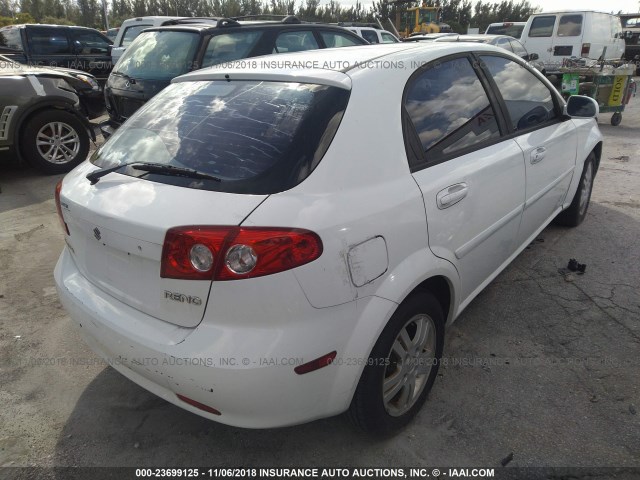 KL5JD66Z27K609077 - 2007 SUZUKI RENO WHITE photo 4