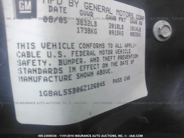 1G8AL55B06Z126845 - 2006 SATURN ION LEVEL 3 WHITE photo 9