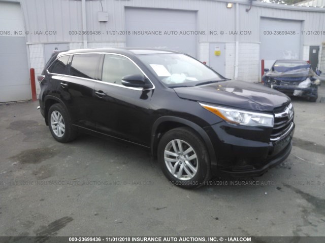 5TDBKRFH5FS173961 - 2015 TOYOTA HIGHLANDER LE/LE PLUS BLACK photo 1