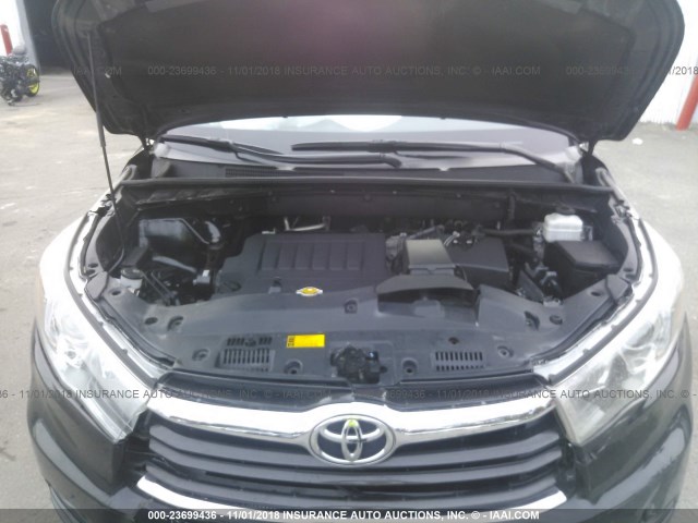5TDBKRFH5FS173961 - 2015 TOYOTA HIGHLANDER LE/LE PLUS BLACK photo 10