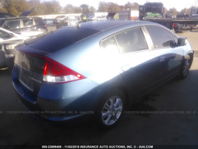 JHMZE2H78AS037369 - 2010 HONDA INSIGHT EX BLUE photo 4