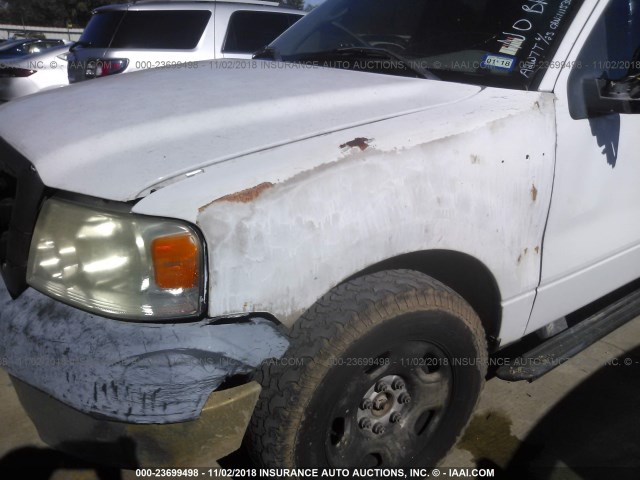 1FTVX12555NC10510 - 2005 FORD F150 WHITE photo 6