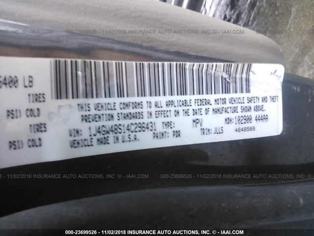 1J4GW48S14C296431 - 2004 JEEP GRAND CHEROKEE LAREDO/COLUMBIA/FREEDOM 灰色 照片 9