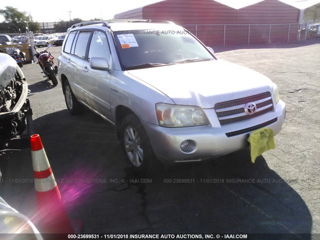 JTEDW21A160003822 - 2006 TOYOTA HIGHLANDER HYBRID SILVER photo 1