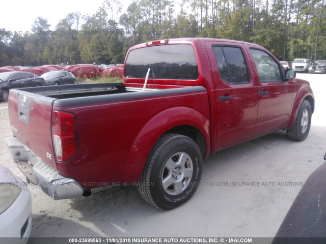 1N6AD07UX8C447167 - 2008 NISSAN FRONTIER CREW CAB LE/SE/OFF ROAD RED photo 4